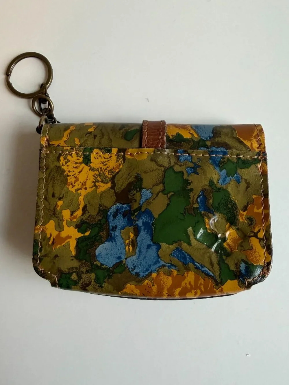 PATRICIA NASH floral leather coin purse key chain